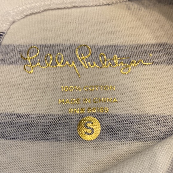 Lilly Pulitzer Navy and White striped top, Small EUC - Picture 2 of 8
